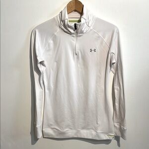 Under Armour Fitted White 1/4 Zip Long Sleeve Coldgear